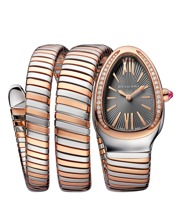 BVLGARI SERPENTI TUBOGAS ROSE GOLD GREY DIAL