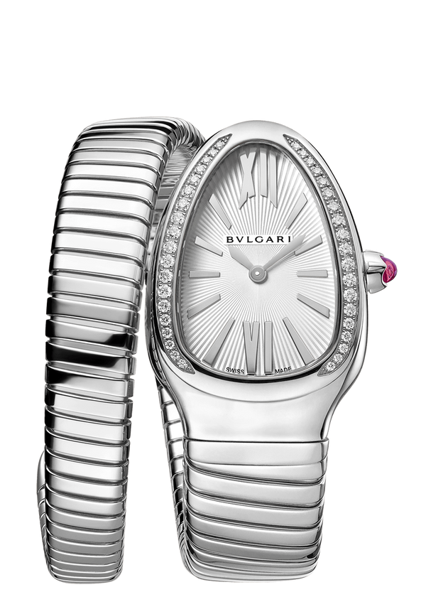 BVLGARI SERPENTI TUBOGAS SILVER OPALINE DIAL