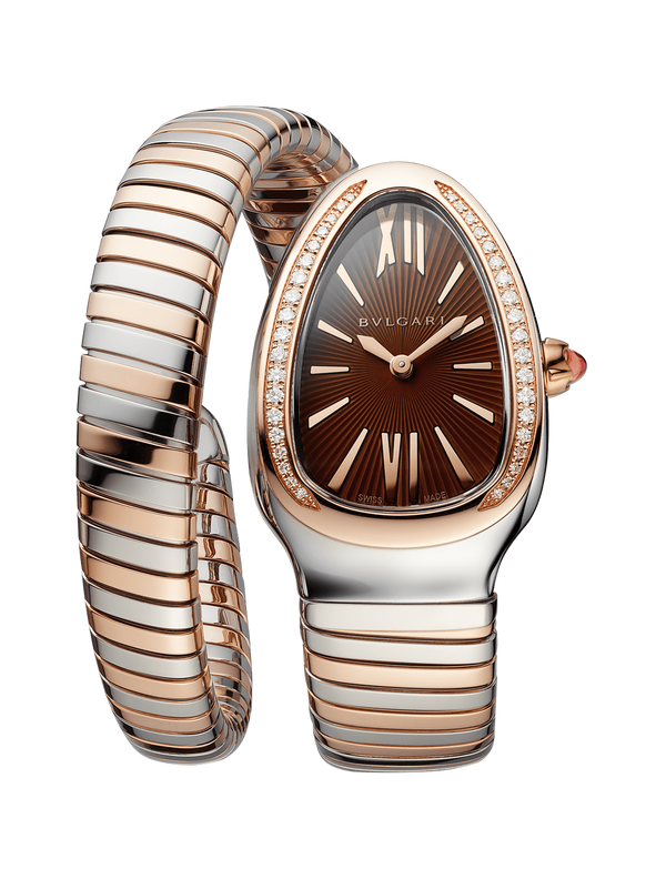 BVLGARI SERPENTI TUBOGAS ROSE GOLD BROWN DIAL